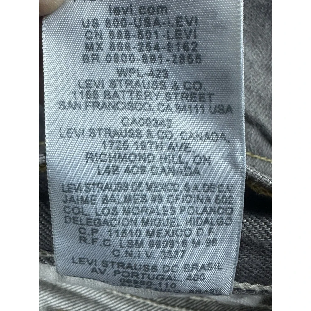Levi's 501 Button Fly Straight Leg Jeans Men's Size 40x30(Actual Is 27) Gray